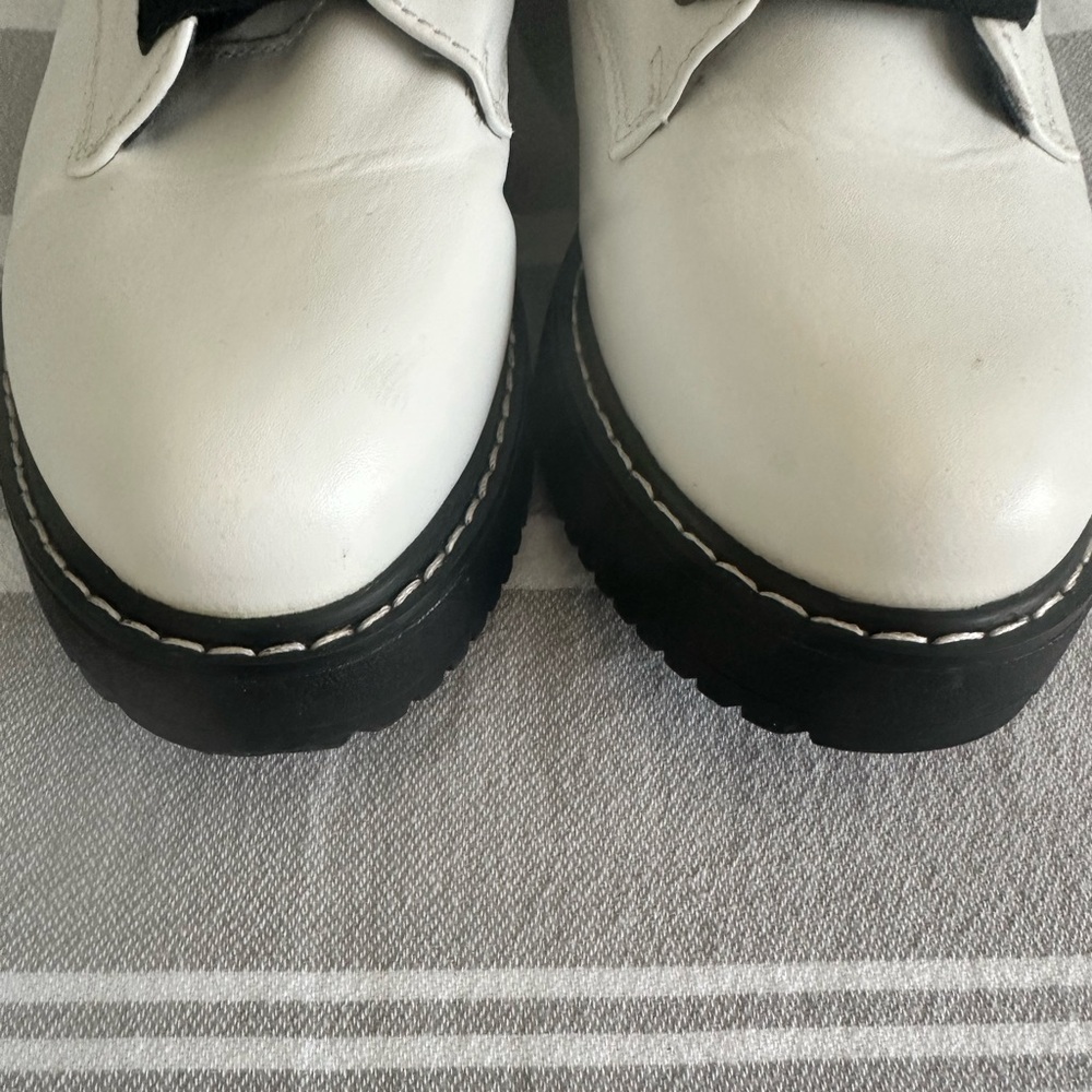 Madden Girl White and Black Combat Boots - Picture 6 of 8
